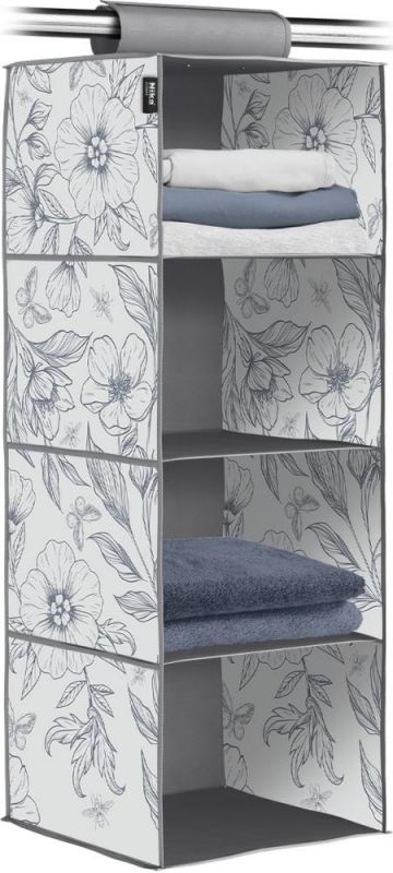 Hanging wardrobe trunk (KF1/Ts flowers on grey),